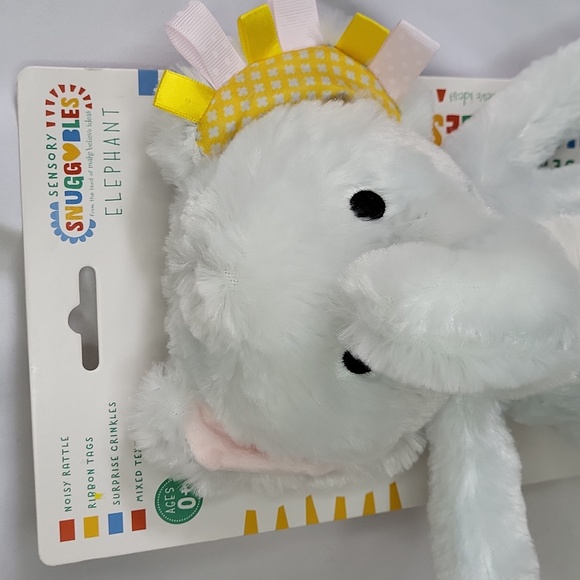 Snuggables Sensory Elephant Plush Rattle Crinkle Toy New With Tag 12" - Picture 3 of 8